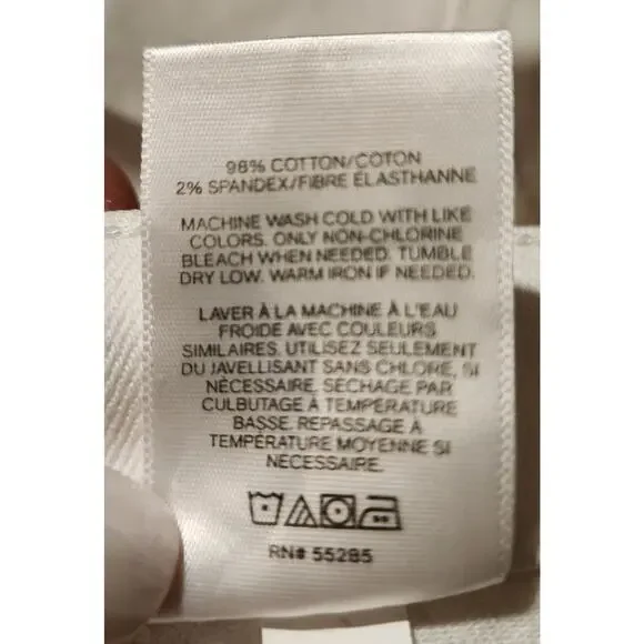 Express White High-Rise Wide Leg Cropped Stretch Plus Pant 14 Raw Hem Button Fly - Picture 8 of 8